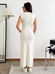 SHEIN Vestido informal de verano con de color sin mangas
