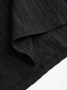 2pcs Plus Size Women Textured Summer Outfit Set, 2025 New Elegant Relaxed Style