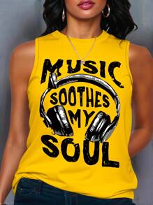 SHEIN LUNE Plus Size Camisole And Tank Top, Fashionable For Summer - Yellow - View 1