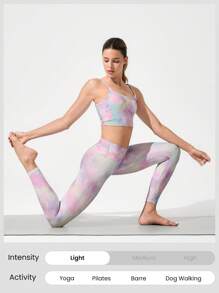 GLOWMODE 24" FeatherFit™ Crossover Leggings With Built-In Underwear Light Support Low Impact Yoga Daily Gym