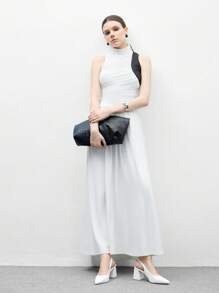 CUCCOO BIZCHIC Giày cao gót đế xuồng bằng da bóng màu trắng thời trang dành cho nữ, thiết kế tối giản cổ điển, phù hợp khi đi làm, hẹn hò, tiệc tùng, ngày lễ, đám cưới - trắng - Xem 10