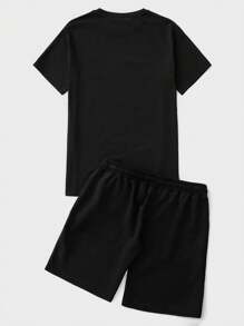EURMUSE Men's Casual Colorblock T-Shirt And Shorts Set For Summer - Multicolor - View 2