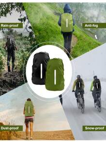 1 Vỏ bọc ba lô chống mưa và chống bám bẩn màu đen 15-75L, Vỏ chống bụi cho túi du lịch đi bộ đường dài và leo núi ngoài trời, Vỏ bảo vệ ba lô có thể gấp lại với dải phản quang, Thích hợp cho hoạt động ngoài trời, leo núi, đi làm, trường học, gia đình, lưu trữ du lịch - xanh quân đội - Xem 6