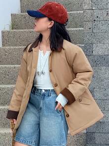 DAZY Tween Girls Winter Casual Street Style Jacket - Khaki - View 8