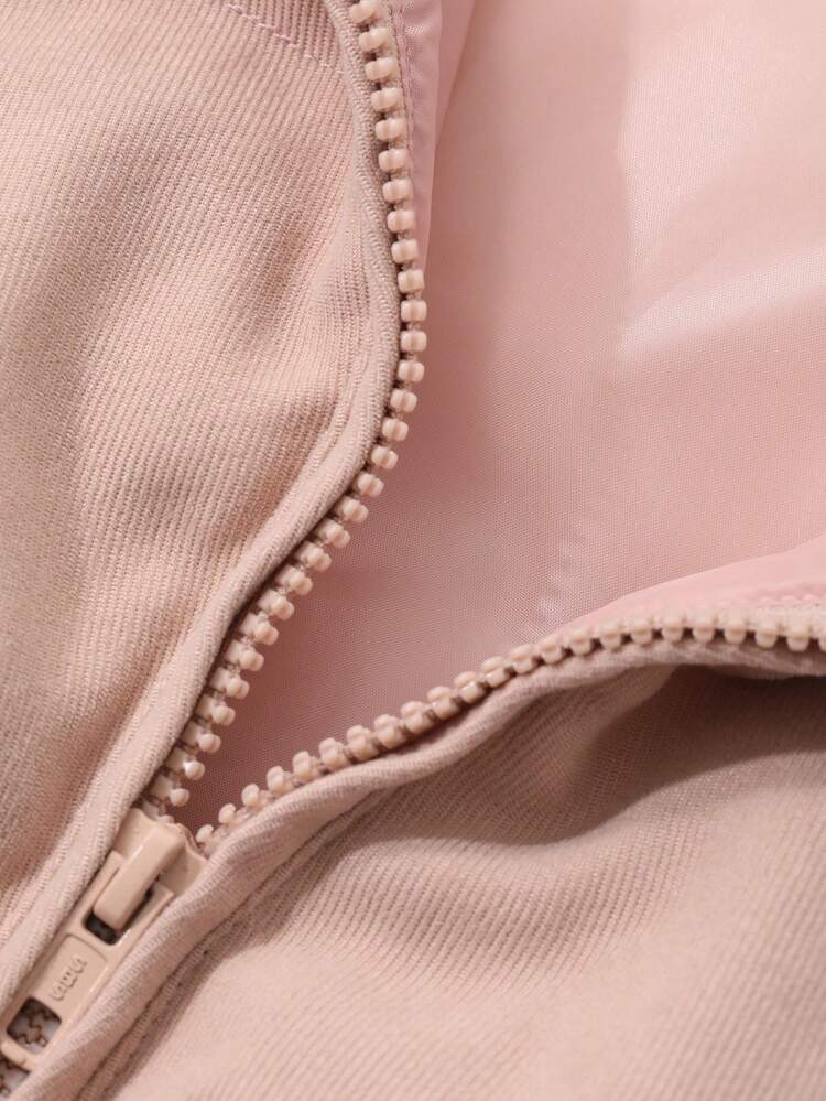 Tween Girls Plain Casual Long Sleeve Padded Coat