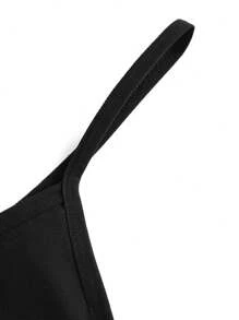 Ocili 女士性感纯色低腰丁字裤 - 黑色 - 查看 3