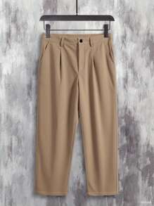 Calvornis Khaki Straight Leg Men Suit Pants With Zipper For Business Commuting Khaki Pants Dress Pants High Waisted Pants - Khaki - View 4