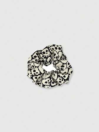 Goth 1pc Gothic Style Unique Skull Shaped Hair Scrunchie, For Daily Wear & Party Decoration