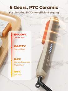 Teckwe Hair Straightener Brush, Fast Heated Negative Ionic Hair Straightening Brush, Anti-Frizz & Anti-Scald-US Plug