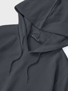 Men's Solid Color Hoodie - Dark Grey - View 3