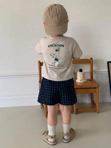 Hapijoa Infant/Toddler Boys' Street Style Casual Printed Short Sleeve Top, Summer - Beige - View 3