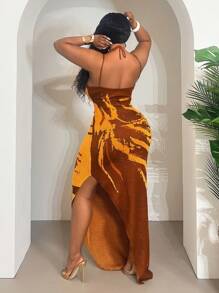 Slaydiva ثوب شاطئ اوربي و اميركي عصري مقاسات كبيرة, فستان ضيق مثير مكشوف الكتفين ذو مقاس جسم