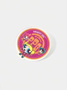 THE POWERPUFF GIRLS X SHEIN 圆形时尚卡通设计胸针 - 紅色 - 查看 3