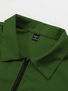 Manfinity Hypemode Men's Casual Solid Color Short Sleeve Shirt For Summer - Green - View 7