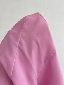 Elamini White Embroidered Fitted Sleeveless Pink Shirt, Spring/Summer - Pink - View 5