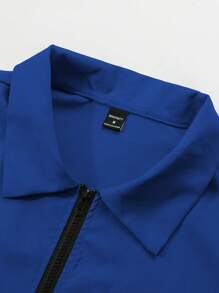 Manfinity Hypemode Camisa de manga corta casual de verano de color liso para hombre