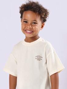 SUMWON Summer Club International Garage Car Printed Boys T-Shirt Casual Street Style Japanese Kids Graphic Tee Daily Wear - Apricot - View 3