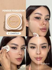 SHEGLAM Skin-Focus High Coverage Powder Foundation-Chantilly 36 Shades Oil-Control Pore-Less Flawless Full Coverage Lightweight Pressed Powder Soft Matte Smoother-Looking Setting Powder Face Makeup Brand Beauty Makeup Face Paint Cosmetic For Women Girls Perfect For Spring Summer Ideal For Y2K Fancy Fashion Suitable For Birthday Mother'S Day Gift Rave Party Ready Best Color - Chantilly - View 1