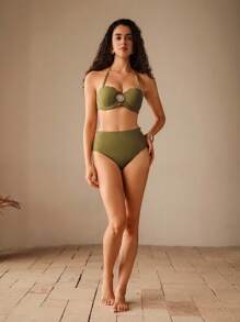 Elaire Women's Solid Color Vacation Beach Swimwear For Summer - Multicolor - View 6