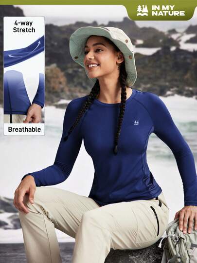 In My Nature 女士圆领长袖印花休闲户外上衣