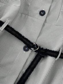 Franclia بلوزة رباط كاجوال للنساء بألوان كتل مخططة بدون أكمام، مناسبة للربيع والصيف