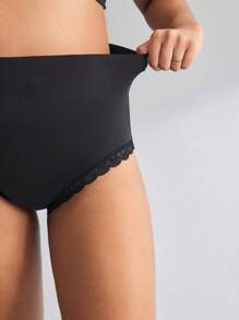SHEIN 3pcs Pack High Waist Lace Trim Maternity Underwear