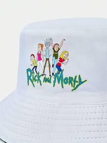 Rick and Morty X SHEIN Reversible Bucket Hat With Allover Green Print - Green - View 3