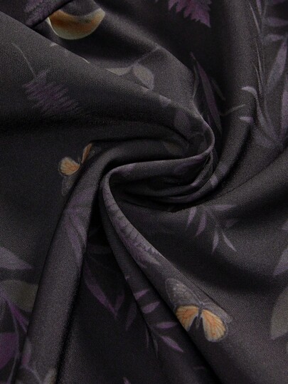 Goth Back To School Purple Summer Vacation Moon & Plant Retro Full Print Women Spaghetti Strap Dress Celestial Dress