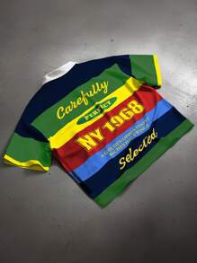 PAVTROS 男士时尚短款Polo T恤，宽松短款版型，融入嘻哈文化元素的年轻街头风格，适合追求独特街头时尚的年轻人 - 彩色 - 查看 2