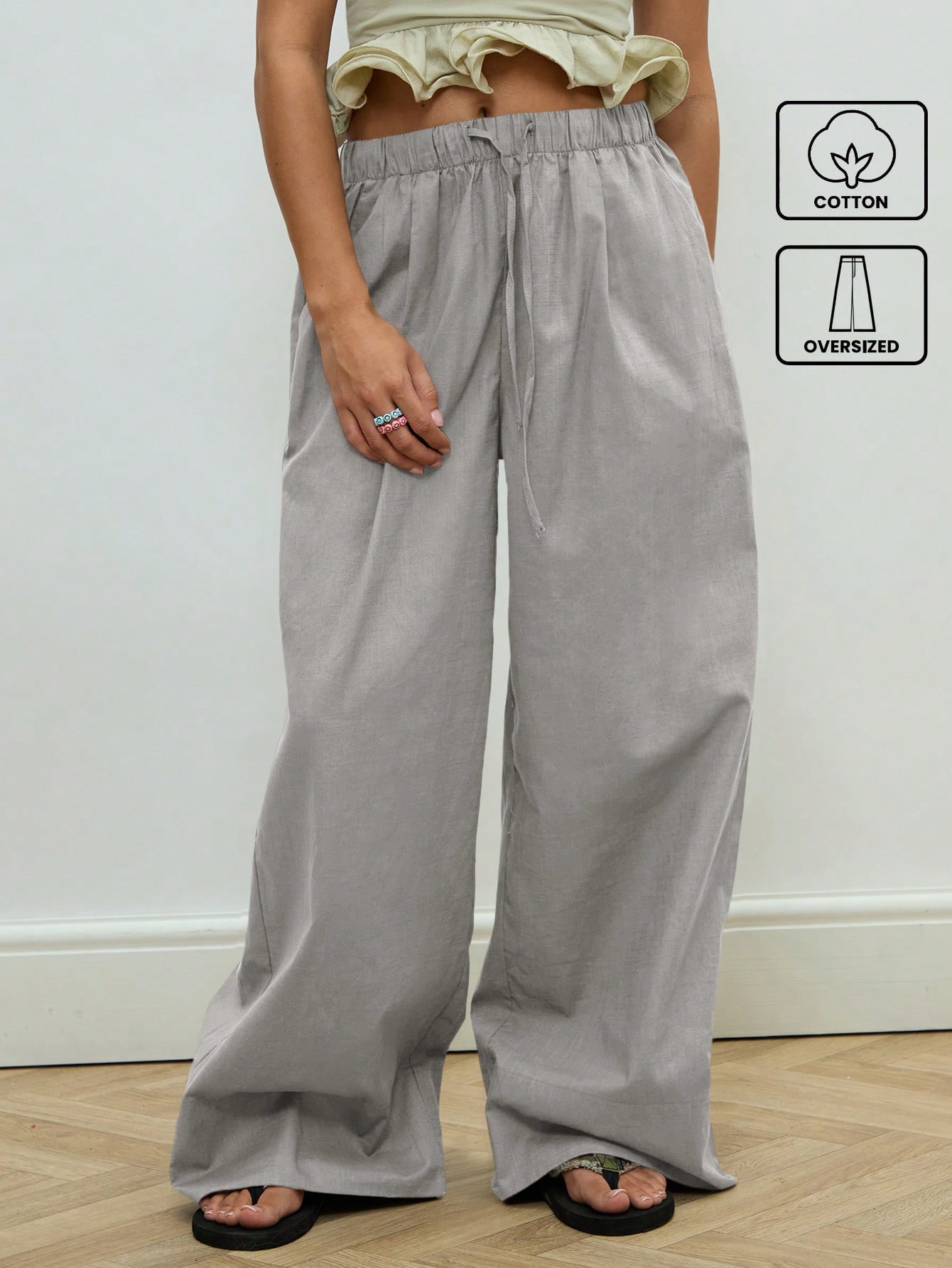 Baggy linen trousers