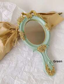 1pc Resin Hand Mirror Ins Style Small Mirror High-End Princess French Hand Mirror Baroque Style Creative Retro Handle Mirror Best Gifts Birthday Graduation Home Decor Back To School Room Decor School Supplies - Multicolor - View 10