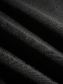 SHEIN 舒适涤纶拉链卫衣，适合青少年男孩，落肩设计，带帽。适合秋冬季穿着。 - 黑色 - View 9