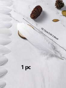 30/50/100pcs  White-Color Natural Feathers, Versatile For Wedding And Party Decorations - White - View 5