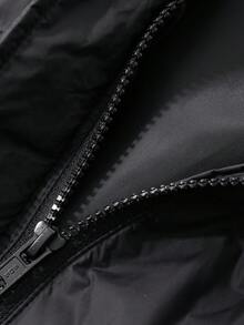 DAZY Tween Girls Hooded Casual Mid-Length Loose Straight Padded Coat Winter - Black - View 8