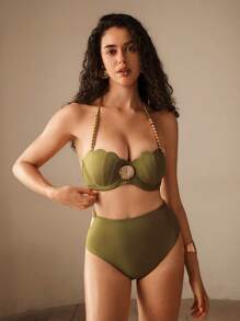 Elaire Women's Solid Color Vacation Beach Swimwear For Summer - Multicolor - View 5