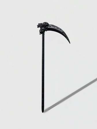 Goth 1pc Gothic Style Black Sickle Design Hair Clip & Hair Stick Set For Women