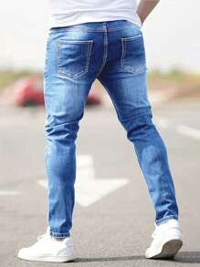 Manfinity Homme Men's Slim Fit Ripped Jeans