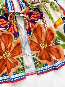 Soleia Áo ba lỗ hở lưng in họa tiết cây dừa và lá cọ nhiệt đới dành cho nữ, thường ngày cho ngày lễ, trà chiều, tiệc tùng, bãi biển, kỳ nghỉ xuân/hè, du ngoạn, lễ hội âm nhạc, phong cách Boho - Nhiều màu - Xem 6