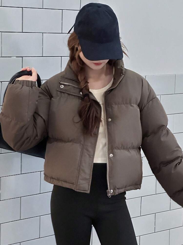 Teenage (Girls) Casual Street Style Loose Short Padded Coat, Winter