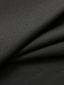 2pcs Tween Boy Casual Comfortable Versatile Round Neck Short Sleeve Letter&Portrait Graphic T-Shirt & Shorts Set, Suitable For Commute, School, Everyday, Street Style, Spring/Summer - Black - View 6