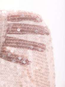 DAZY Women's Fashion Sequin Ruffle Tie Strap Camisole Summer Y2k Sexy Women Tops Festival Outfits New Years Women Outfit Glitter Top Carnival - Pink - View 7