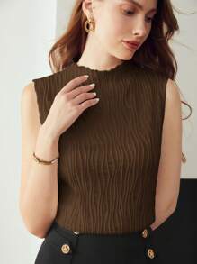 MOTF PREMIUM SOLID TEXTURED FUNNEL NECK TANK TOP