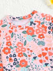 Set da 2 pezzi Tankini costume da bagno con stampa floreale tropicale per bimbe piccole, abbinati alle sorelle (venduti separatamente)