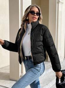 Siren Gaze Zip Up Reversible Hooded Padded Coat