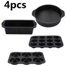 SHEIN 6pcs Silicone Baking Supplies Set, Non-Stick Silicone Baking Tray, Silicone Muffin Cups, Baking Tray, Donut Pan, Silicone Muffin Pan, Cake Pan