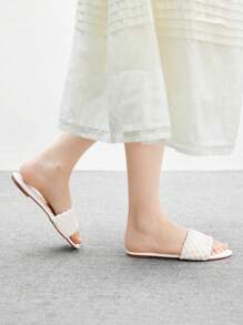 CUCCOO BIZCHIC Sandales plates style bohème décontracté pour femmes pour un port quotidien - Blanc - Voir 4