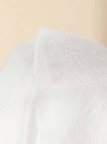 Almamuse Women High Waist Embroidered White Eyelet Skirt,Elegant Classy Summer Vacation Holiday Layered Ruffled Slit Tiered Ruffle Skirts Fall Cloth For Women - White - View 5