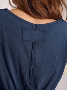 Bohemela 1 件女式 V 领无袖紫色 T 恤，度假