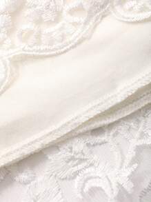 DAZY Đầm midi nữ thanh lịch phối ren, cổ vuông, tay phồng, thích hợp cho các dịp trang trọng, mùa hè. - trắng - Xem 10