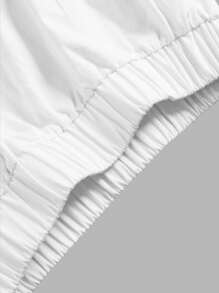 SHEIN Frenchy 女式新款优雅白色轻盈喇叭高腰开衩休闲牛仔长裙 - 白色 - 查看 3